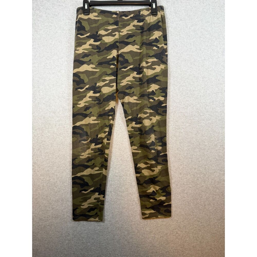 No Boundaries Juniors L 11-13 Green Camo Cotton Stretch Leggings 3838